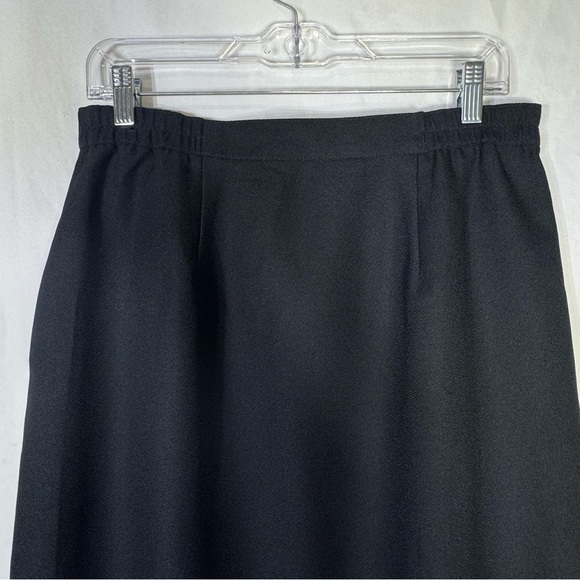 Haberdashery II Vintage 80’s Calf Length Pleated Waist Pocket Black Skirt - Picture 3 of 4